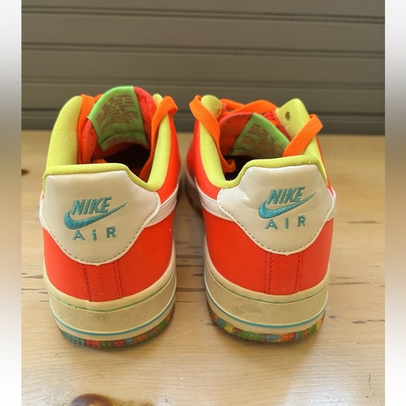 Nike Air Force 1 GS “Fruity Pebbles” Crimson Pink Fluid Shoes Girls Size 5.5 - Picture 4 of 8